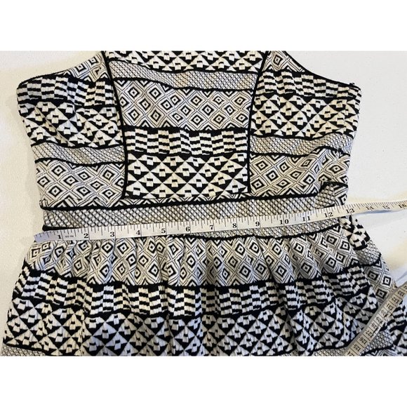 Monteau Womens Fit & Flare Mini Dress GA37535-2 Geometric Black White Size M - Picture 5 of 7
